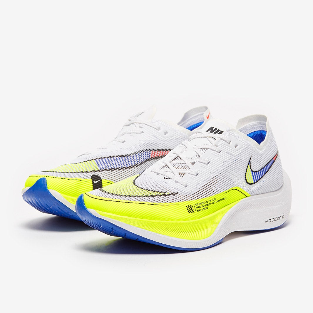 Tênis Nike Air Zoom Vaporfly Next% 2 White Volt Racer Blue